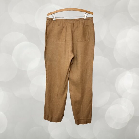 Calvin Klein Tan / Brown 100% Linen Pants - Picture 5 of 7